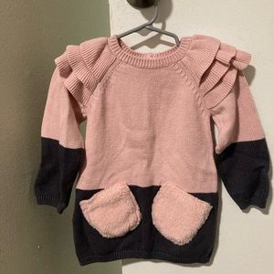 Adorable Boboli color block sweater dress